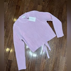 Re_Styld Pink Ribbed Cross Back Sweater